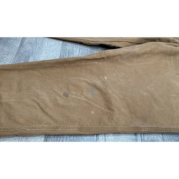 Carhartt Pants Mens 38x33 Tan Carpenter Relaxed Duck Canvas Workwear Stained - Picture 4 of 10